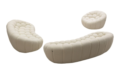 Picture of Divani Casa Yolonda - Modern Curved Off-White Fabric Sofa Set