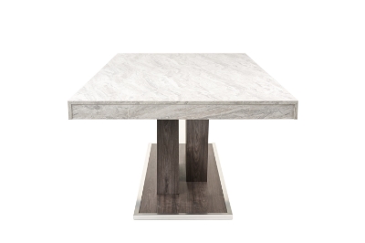 Picture of Nova Domus Cairo - Italian Modern Faux Marble & Pecan Elm Extendable Dining Table