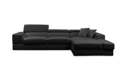 Picture of Divani Casa Pella Mini - Modern Black Leather Right Facing Sectional Sofa