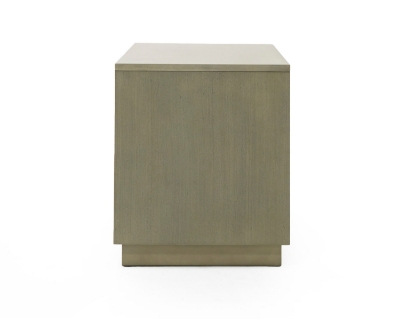 Picture of Modrest Nixa - Modern Wide Birch + Brushed Bronze Nightstand