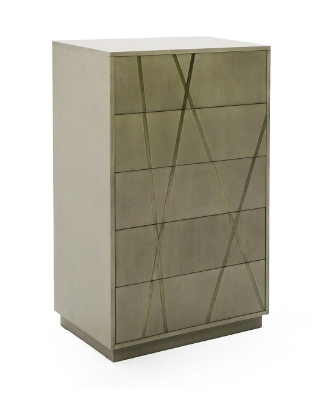 Picture of Modrest Nixa - Modern Wide Birch + Brushed Bronze Chest