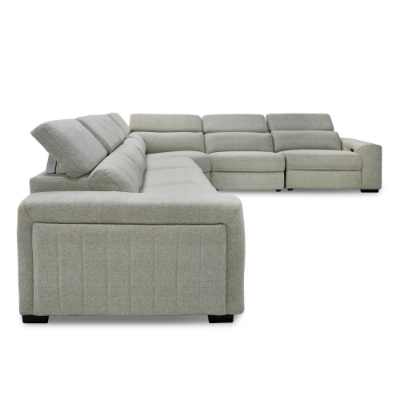 Picture of Divani Casa Gering - Modern Beige Fabric Sectional With 2 Power Recliners