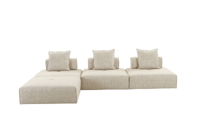 Picture of Divani Casa Mondo - Modern Modular Beige Fabric Armless Seat