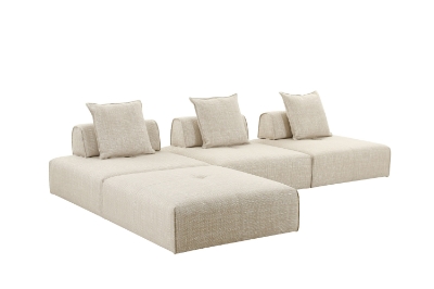 Picture of Divani Casa Mondo - Modern Modular Beige Fabric Armless Seat