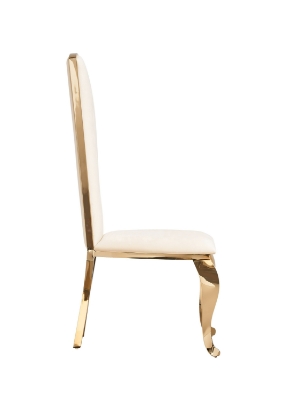 Picture of Modrest Bonnie - Modern Beige Velvet & Champagne Gold Dining Chair (Set of 2)