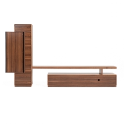 Picture of Modrest Bashia -  Contemporary Walnut + Black Entertainment Center