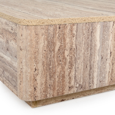 Picture of Nova Domus Roma - Modern Faux Travertine Square Coffee Table