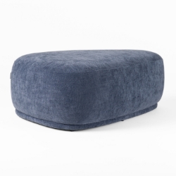 Picture of Divani Casa Kinsey - Modern Blue Large River Rock Ottoman