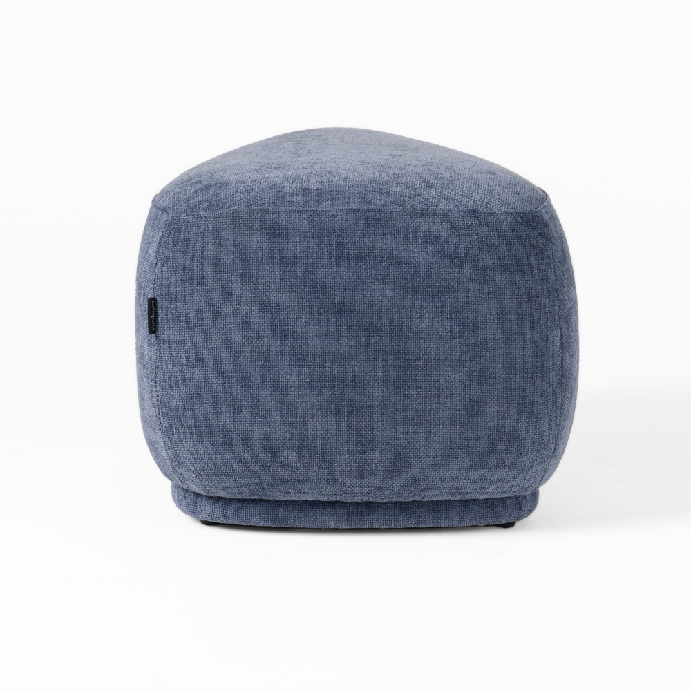 Picture of Divani Casa Kinsey - Modern Blue Small River Rock Ottoman