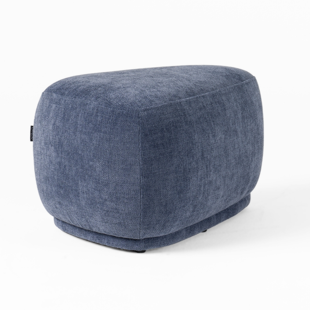 Picture of Divani Casa Kinsey - Modern Blue Small River Rock Ottoman