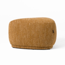 Picture of Divani Casa Kinsey - Modern Mustard Small River Rock Ottoman