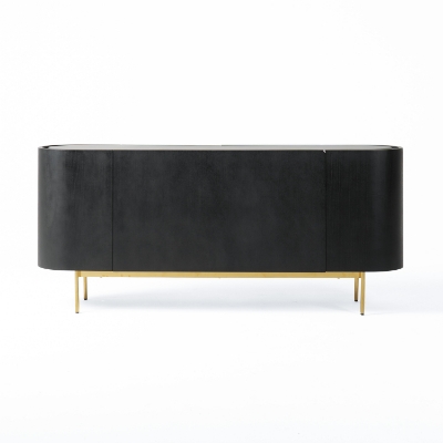 Picture of Modrest Bowie - Mid-Century Modern Black Oak + Brass Buffet