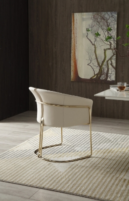 Picture of Modrest Renfew - Modern Beige Vegan Leather + Champagne Gold Dining Chair