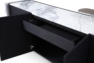 Picture of Modrest Broxburn - Modern Black Oak + Faux Marble Buffet