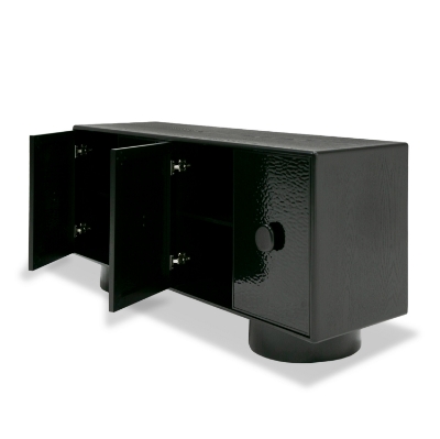 Picture of Modrest Calexico - Contemporary Black Wave Glass + Black Buffet