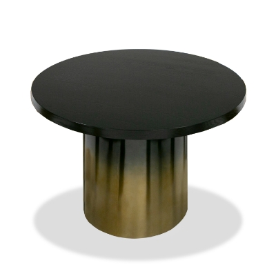 Picture of Modrest Elmira - Glam Black Ash + Gradient Stainless Steel Round Dining Table