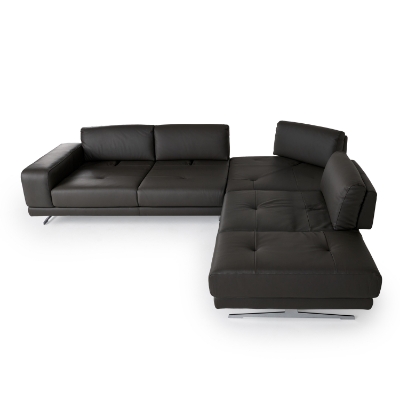 Picture of Lamod Italia Mood - Italian Grey Leather Right Facing Sectional Sofa