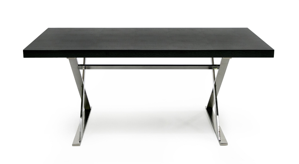 Picture of A&X Xavier - Modern Black Crocodile + Stainless Steel Dining Table