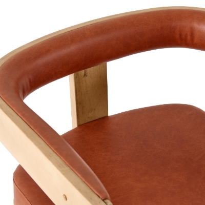 Picture of Nova Domus Oshana - Modern Rust Leatherette + White Oak Dining Chair