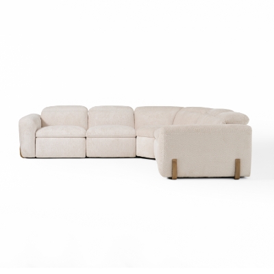 Picture of Divani Casa Conrad - Modern Beige Fabric Sectional With 3 Recliners