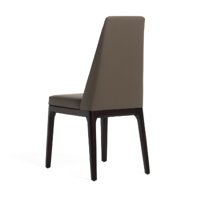 Picture of Modrest Encino - Modern Taupe & Timber Chocolate Dining Chair (Set of 2)