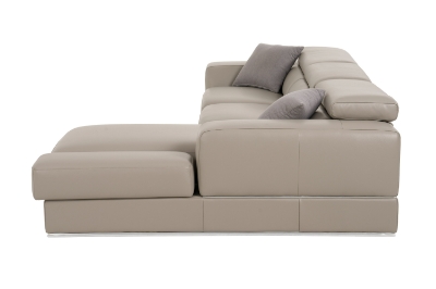 Picture of Divani Casa Pella  Mini - Modern Grey Italian Leather Right Facing Chaise Sectional Sofa