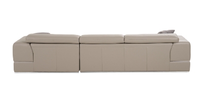 Picture of Divani Casa Pella  Mini - Modern Grey Italian Leather Right Facing Chaise Sectional Sofa