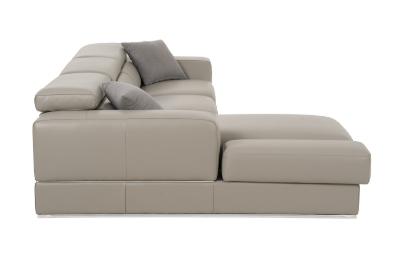 Picture of Divani Casa Pella  Mini - Modern Grey Italian Leather Left Facing Sectional Sofa