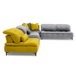 Picture of David Ferrari Mikado - Italian Modern Grey + Yellow Fabric Modular Sectional Sofa