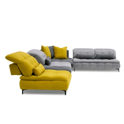 Picture of David Ferrari Mikado - Italian Modern Grey + Yellow Fabric Modular Sectional Sofa