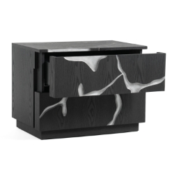 Picture of Modrest Aspen - Modern Matte Brown Ash & Silver Nightstand