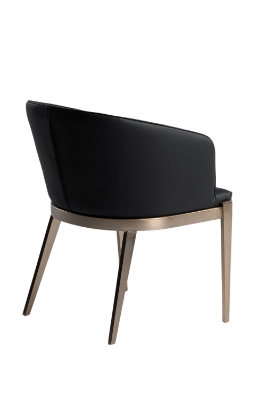 Picture of Modrest Kravitz - Modern Dark Grey Vegan Leather + Antique Brass Dining Chair