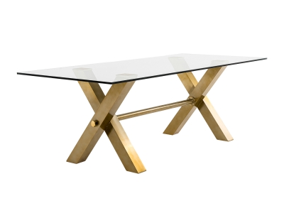 Picture of Modrest Dandy - Modern Golden & 15mm Glass Dining Table