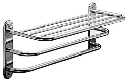 Picture of 24" Towel Shelf With Double Bar, Semi Concealed Mount