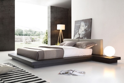 Picture of Eastern King Modrest Opal Modern Wenge & Grey Platform Bed