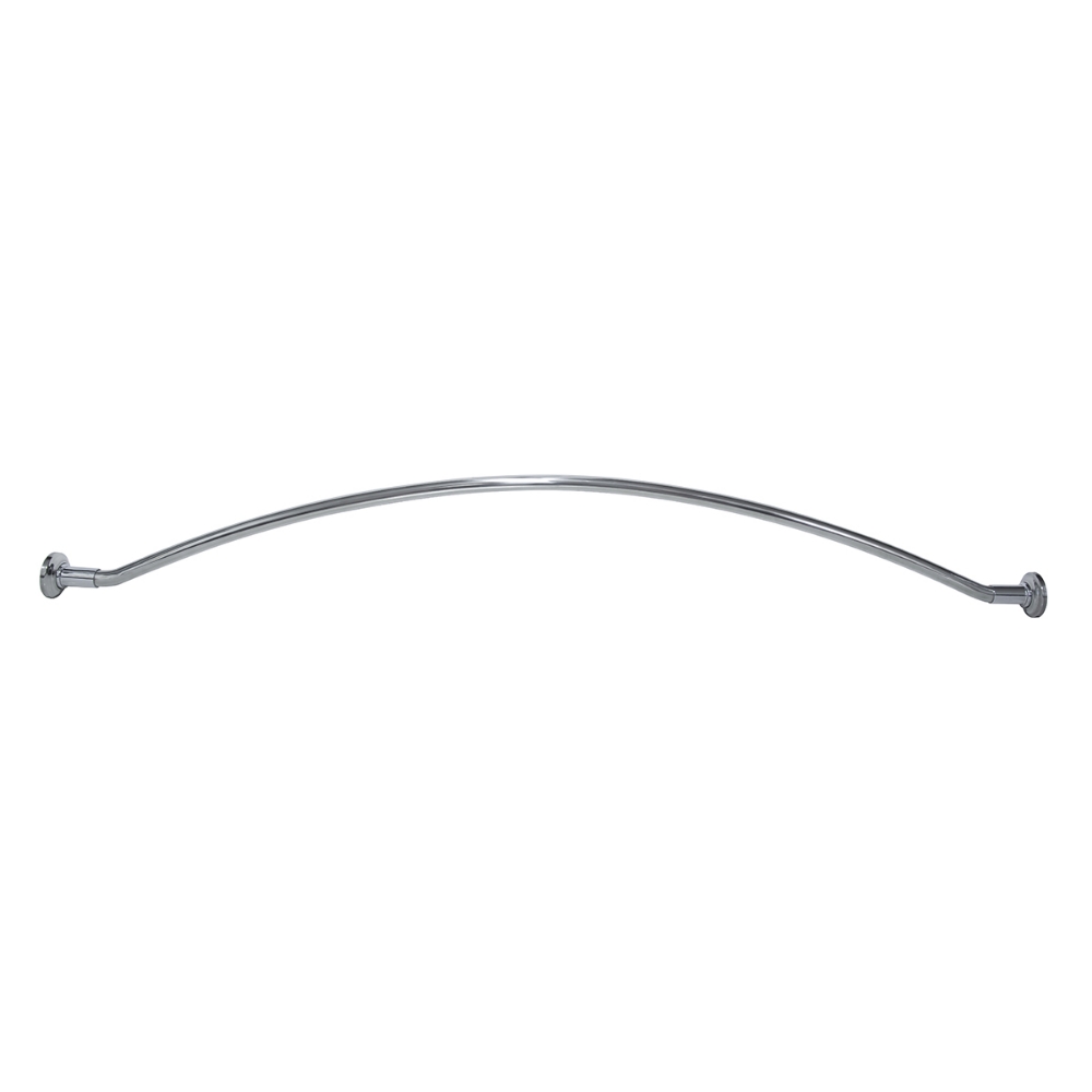 Picture of 5' Curved Shower Rod With Decorative Flanges SS