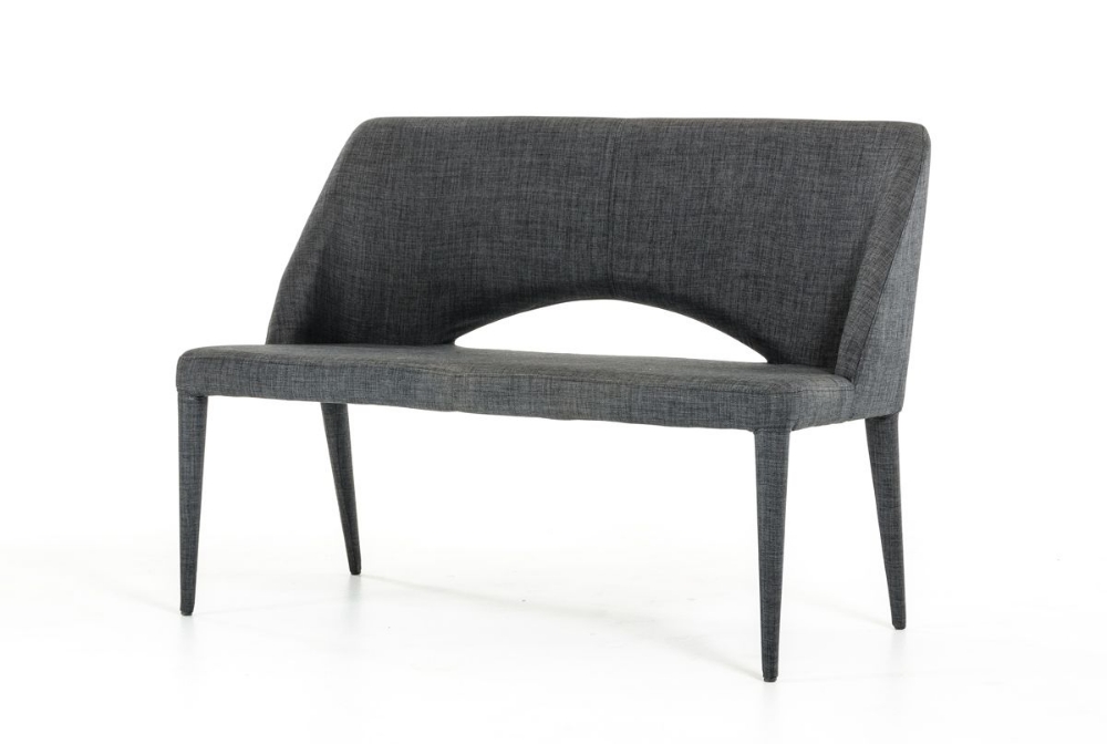 Picture of Modrest Williamette Mid-Century Dark Grey Fabric Bench