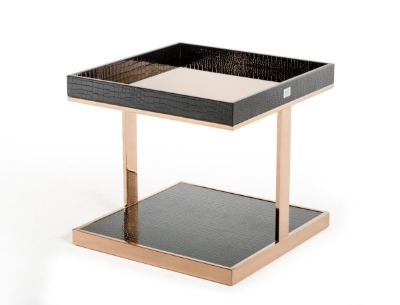 Picture of A&X Padua Modern Large Black & Rosegold End Table