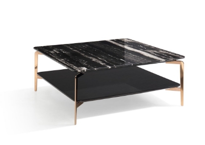 Picture of Modrest Dorian Modern Black Marble & Ebony Square Coffee Table