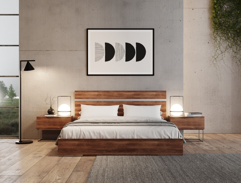 Picture of Eastern King Nova Domus Lorenzo Italian Modern Light Oak Bed