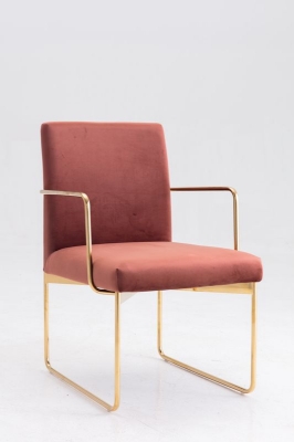 Picture of Modrest Thelen Modern Copper Fabric & Gold Dining Chair