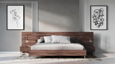 Picture of Eastern king Nova Domus Brooklyn Italian Modern Walnut Bed