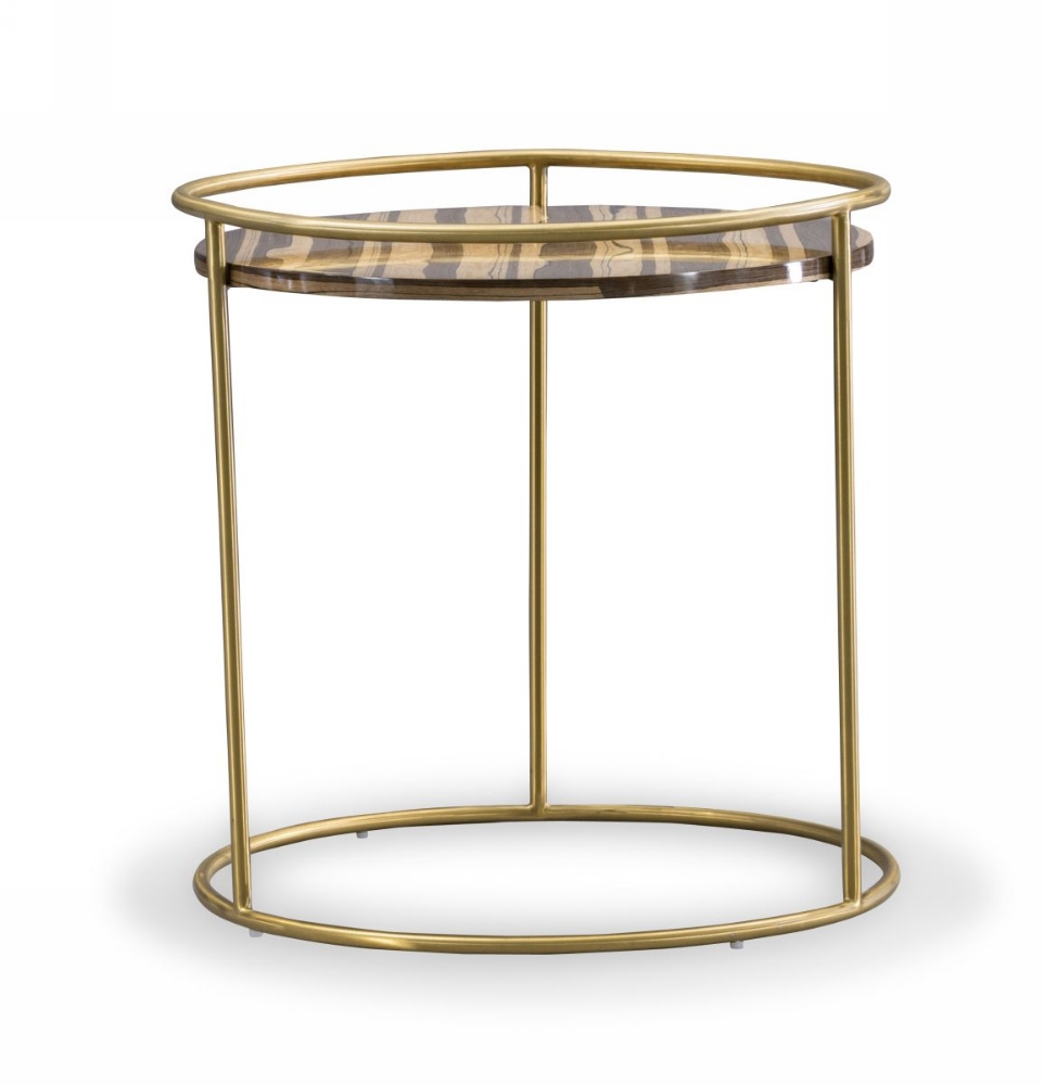 Picture of Modrest Gilcrest - Glam Brown and Gold Marble End Table