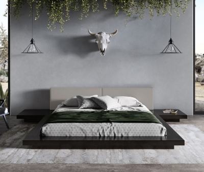 Picture of Modrest Tokyo - Queen Contemporary Black and Grey Platform Bed 