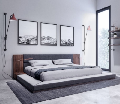 Picture of California King Nova Domus Jagger Modern Dark Grey & Walnut Bed