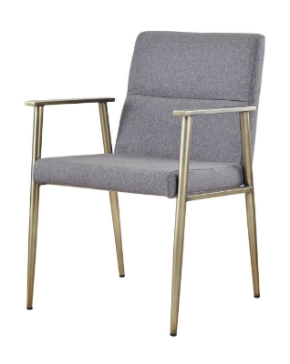 Picture of Modrest Sabri - Contemporary Grey & Antique Brass Arm Dining Chair