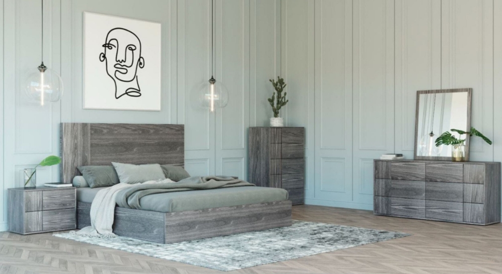 Picture of Queen Nova Domus Asus - Italian Modern Elm Grey Bedroom Set