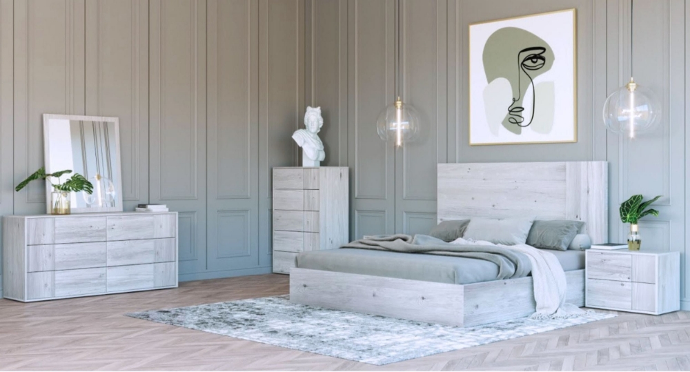 Picture of Eastern King Nova Domus Asus - Modern Italian White Bed