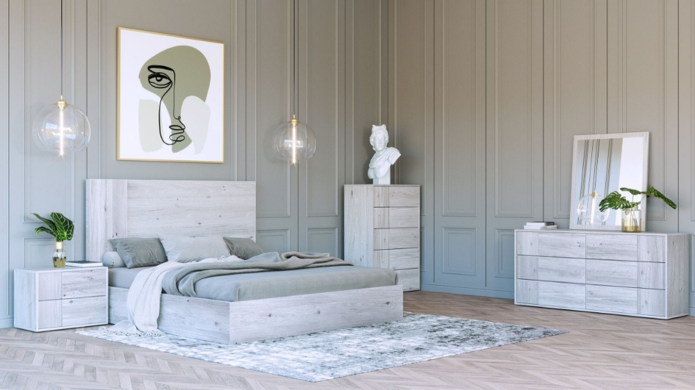 Picture of Eastern King Nova Domus Asus - Modern Italian White Bedroom Set