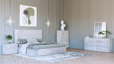 Picture of Eastern King Nova Domus Asus - Modern Italian White Bedroom Set